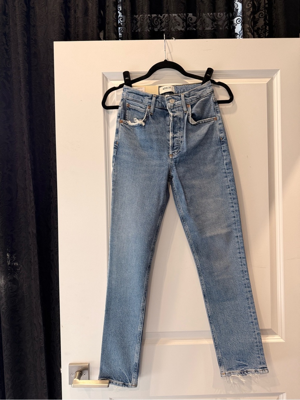 NWT AGOLDE Riley Long High Rise Straight